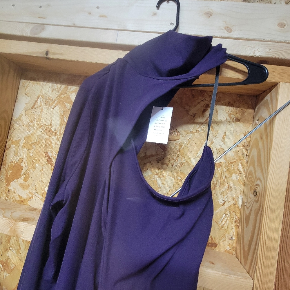 Eloquii‎ NEW NWT Womans 1 Sleeve Mockneck Purple Dress Size 22/24 - Picture 6 of 10